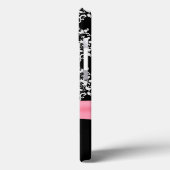 Zwarte en witte damasten motief Case-Mate iPhone case (Achterkant / Links)