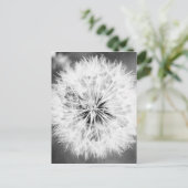 Zwarte en witte dandelion briefkaart (Staand voorkant)