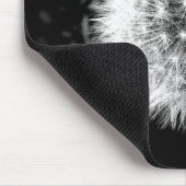 Zwarte en witte dandelion muismat (Hoek)