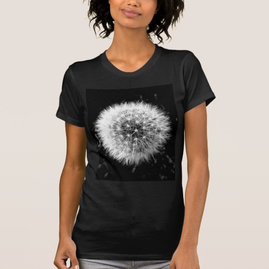 Zwarte en witte dandelion t-shirt (Voorkant)