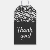 zwarte en witte dank cadeaulabel (Voorkant)