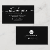 Zwarte en Witte dank voor uw kaart voor bestelverp Visitekaartje (Voorkant / Achterkant)