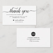 Zwarte en Witte dank voor uw kaart voor bestelverp Visitekaartje (Voorkant / Achterkant)