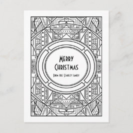 Zwarte en witte deco Merry kerst Briefkaart