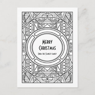Zwarte en witte deco Merry kerst Briefkaart