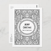 Zwarte en witte deco Merry kerst Briefkaart (Voorkant / Achterkant)