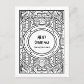 Zwarte en witte deco Merry kerst Briefkaart (Voorkant)