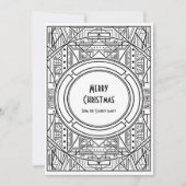 Zwarte en witte deco Merry kerst Feestdagenkaart (Voorkant)