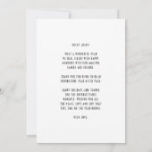 Zwarte en witte deco Merry kerst Feestdagenkaart (Achterkant)