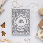 Zwarte en witte deco Merry kerst Feestdagenkaart<br><div class="desc">Retro en elegante stijl voor deze serie van kunst deco klantgerichte kaarten.</div>