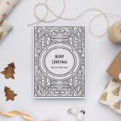 Zwarte en witte deco Merry kerst Feestdagenkaart