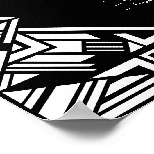 Zwarte en witte deco-weddenschappen poster (Hoek)