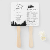 Zwarte en witte dennenbomen Winter Wedding Handwaaier (Voorkant en achterkant)