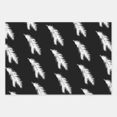 Zwarte en witte dennensparrentakken inpakpapier vel (Voorkant 2)