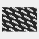 Zwarte en witte dennensparrentakken inpakpapier vel (Voorkant)