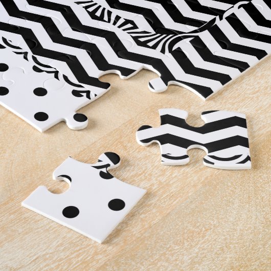 ZWARTE EN WITTE DESIGN JIGSAW PUZZZLE LEGPUZZEL (Zijkant)
