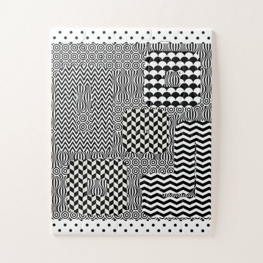 ZWARTE EN WITTE DESIGN JIGSAW PUZZZLE LEGPUZZEL (Verticaal)