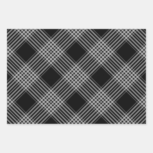 Zwarte en witte diagonaal inpakpapier vel (Voorkant 3)