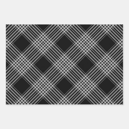 Zwarte en witte diagonaal inpakpapier vel (Voorkant 2)