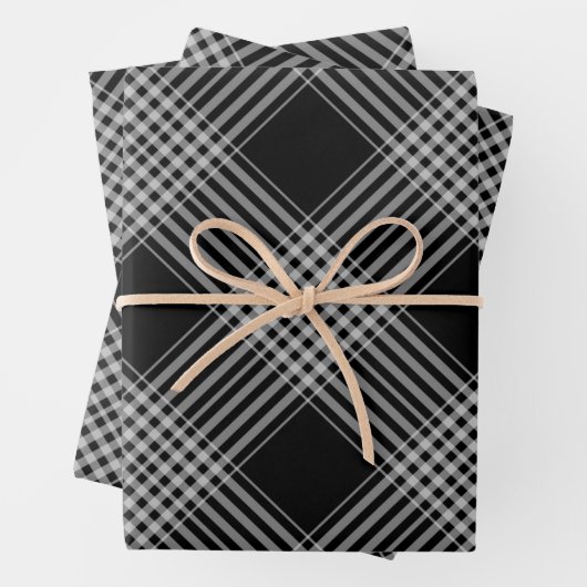 Zwarte en witte diagonaal inpakpapier vel (In situ)