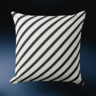 Zwarte en witte diagonale strepen kussen – Krachti