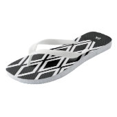 Zwarte en Witte Diamanten met Initialen Teenslippers (Schuin)