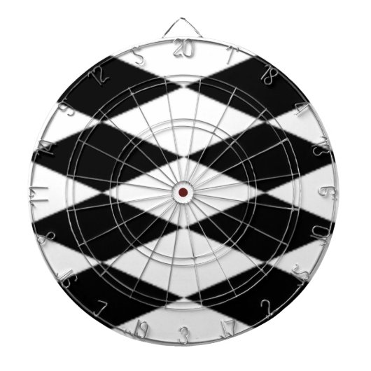 ZWARTE EN WITTE DIAMONEN DARTBORD (Voorkant)
