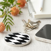 ZWARTE EN WITTE DIAMONEN SLEUTELHANGER (Zijkant)