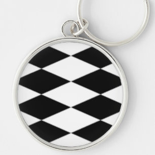 ZWARTE EN WITTE DIAMONEN SLEUTELHANGER