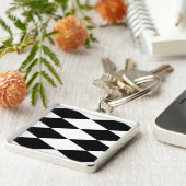 ZWARTE EN WITTE DIAMONEN SLEUTELHANGER (Zijkant)
