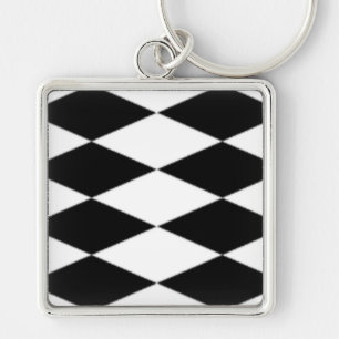 ZWARTE EN WITTE DIAMONEN SLEUTELHANGER