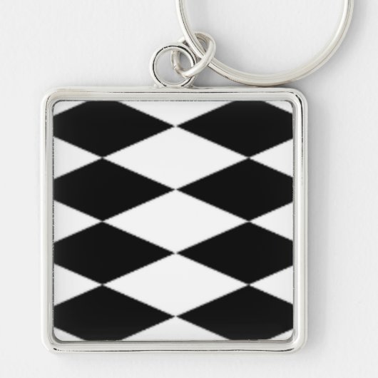 ZWARTE EN WITTE DIAMONEN SLEUTELHANGER (Voorkant)