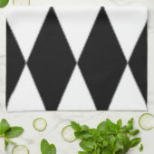 ZWARTE EN WITTE DIAMONEN THEEDOEK (Gevouwen)