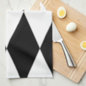 ZWARTE EN WITTE DIAMONEN THEEDOEK (Quarter Fold)