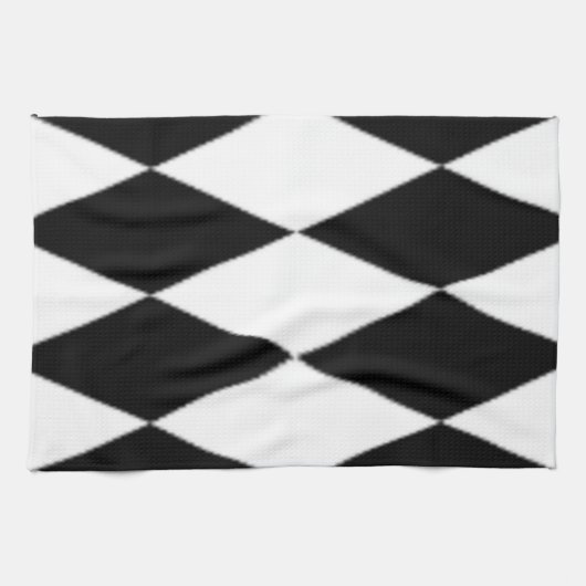 ZWARTE EN WITTE DIAMONEN THEEDOEK (Horizontaal)