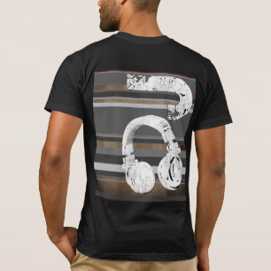 zwarte en witte DJ gestript T-shirt