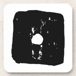 Zwarte en witte dobbelstenen #1 Rustieke Linocut Bier Onderzetter