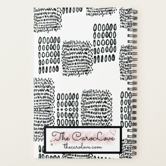 Zwarte en witte doedelen planner (Achterkant)