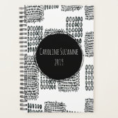 Zwarte en witte doedelen planner (Voorkant)