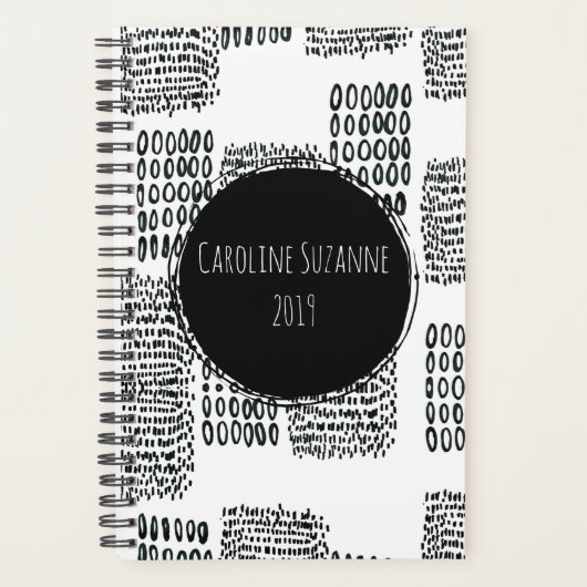 Zwarte en witte doedelen planner (Voorkant)