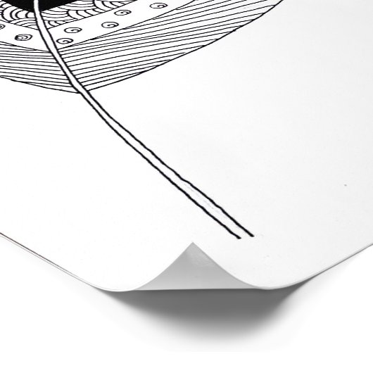 Zwarte en witte doedels poster (Hoek)