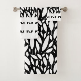 Zwarte en witte doekjes bad handdoek