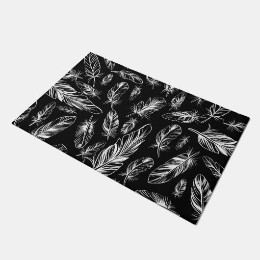 Zwarte en witte doezelaar deurmat (Schuin)