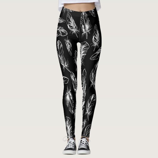 Zwarte en witte doezelaar leggings (Voorkant)