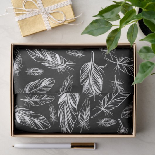 Zwarte en witte doezelaar tissuepapier (Geschenk)