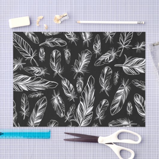 Zwarte en witte doezelaar tissuepapier (Craft)