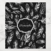 Zwarte en witte doezelaar wijn etiket (Enkel label)