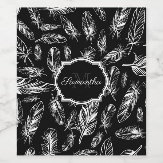 Zwarte en witte doezelaar wijn etiket (Enkel label)