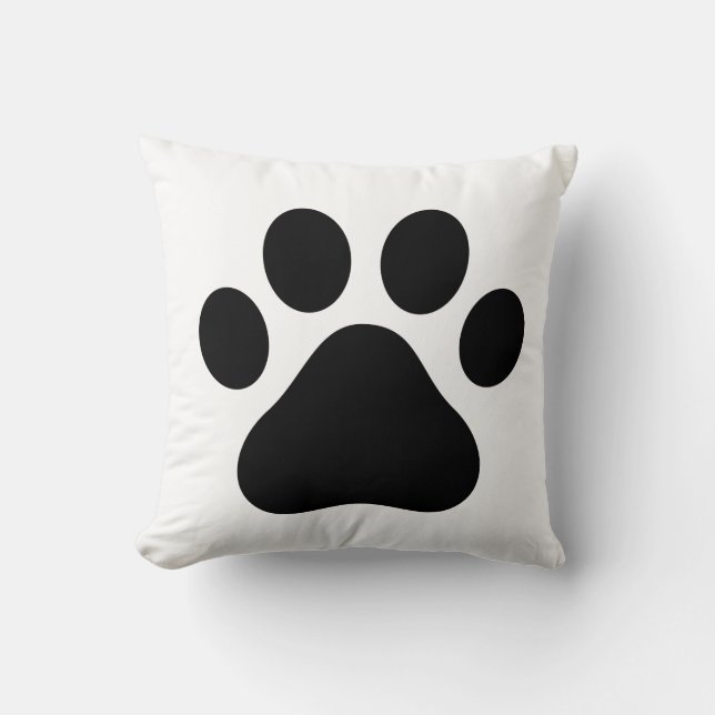 ZWARTE EN WITTE DOG PLAATS AFDRUKSQUARE VIA CUSHIO KUSSEN (Voorkant)