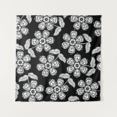 Zwarte en witte doodbloem patternblack, abstrac wandkleed (Voorkant (horizontaal))